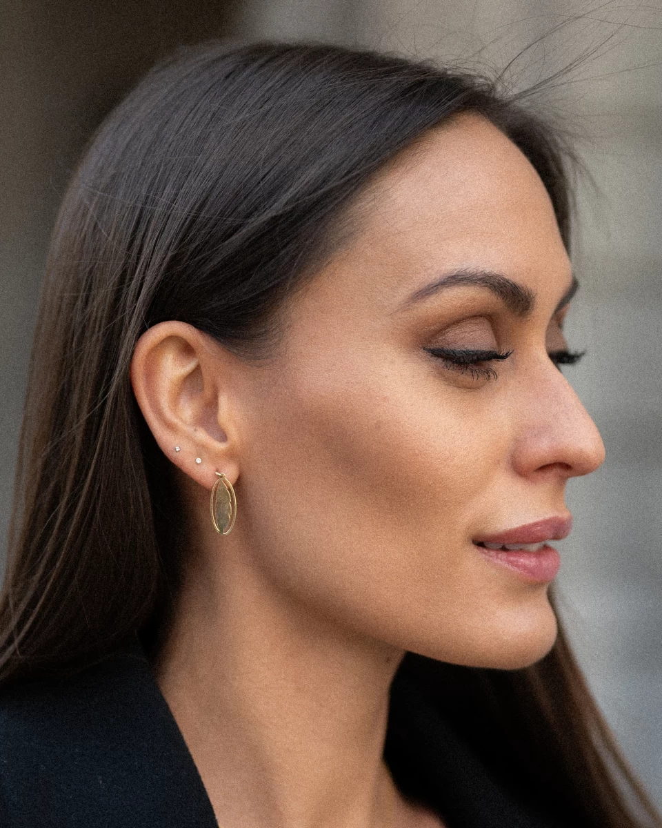 ZILIA Feather 2 Zlato 14K Uhani