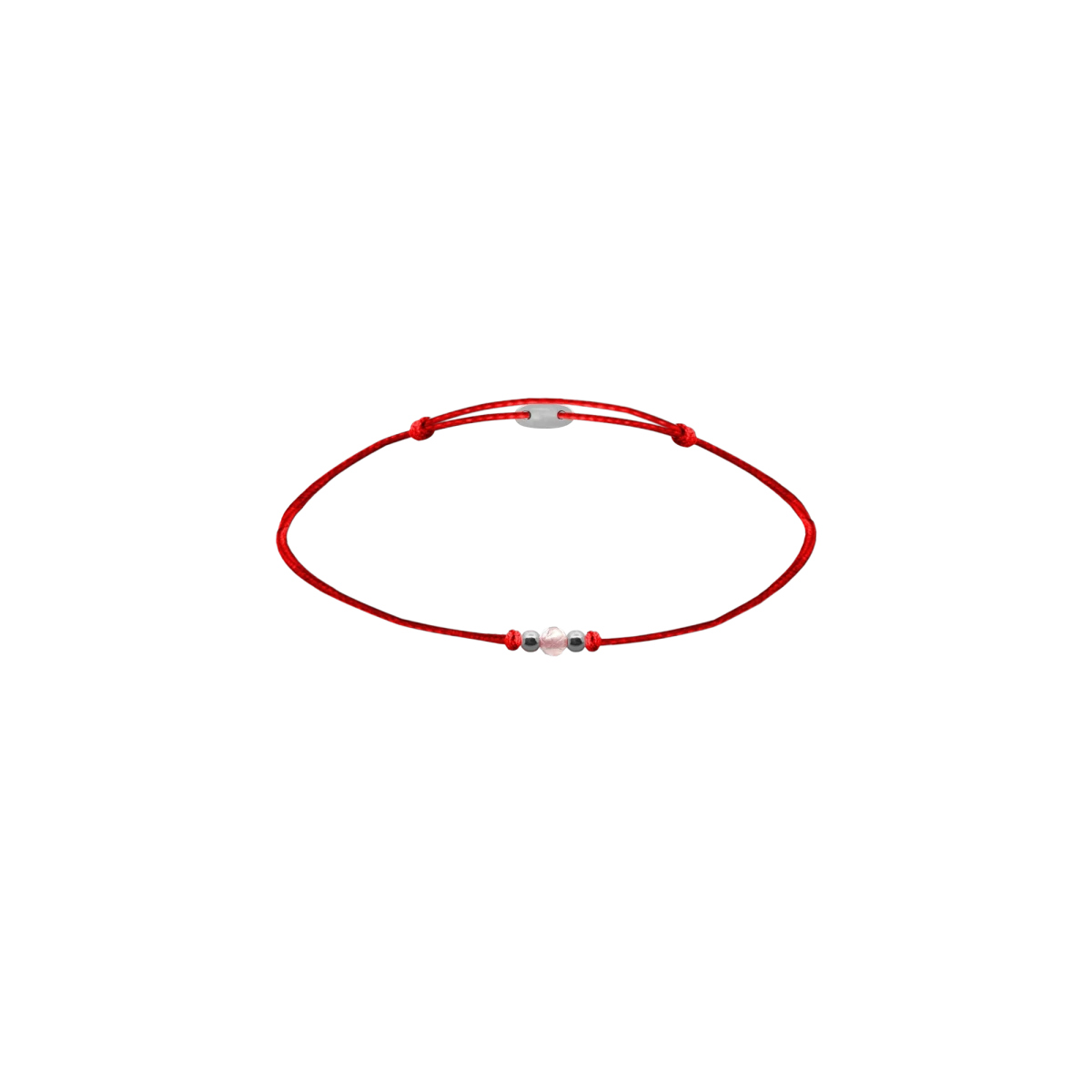 Rdeča zaščitna otroška zapestnica iz vrvice s srebrom 925