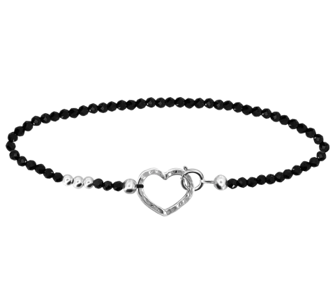 ZILIA Gemstone Spinel Heart Srebro 925 Nožna zapestnica