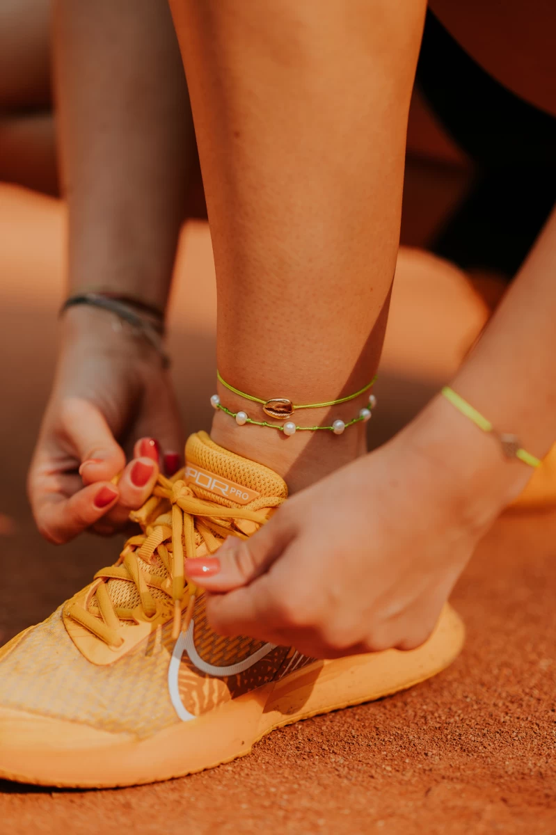 Krogličasta vozlana gleženjska verižica iz srebra 925