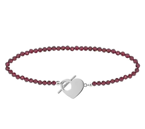 ZILIA Léa Heart Mineral Srebro 925 Zapestnica