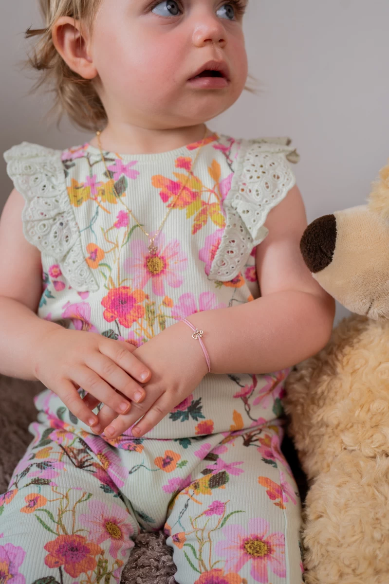 Obris angela z avreolo otroška vrvna zapestnica iz srebra 925