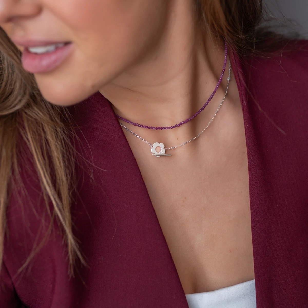 ZILIA Rayfield Ruby Srebro 925 Ogrlica