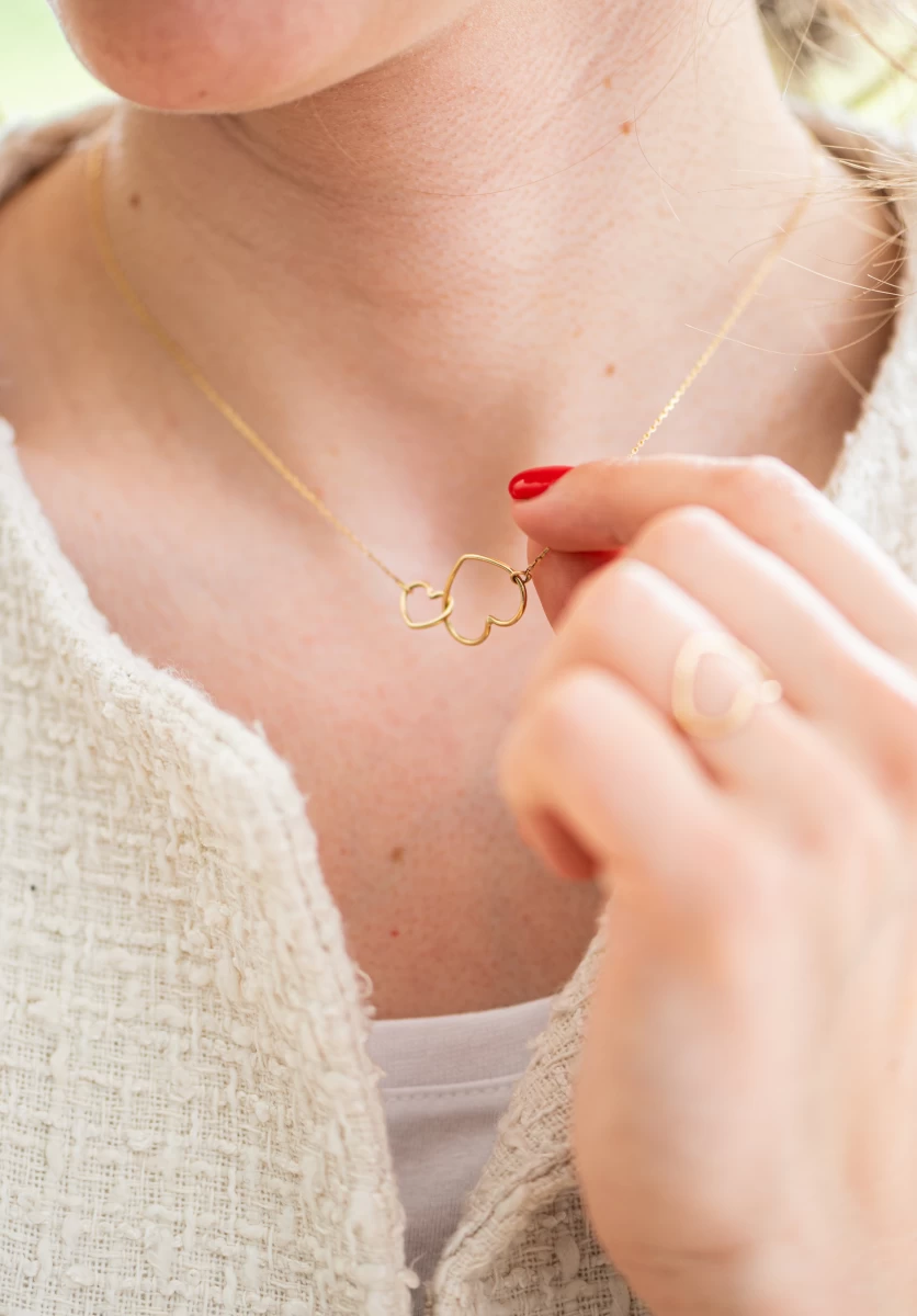 ZILIA Double Heart Srebro 925 Ogrlica