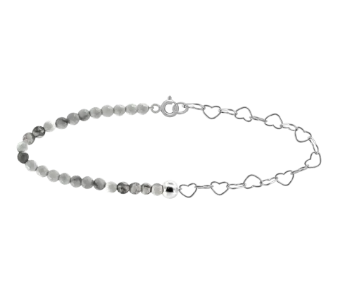 ZILIA Saona Heart Howlite Srebro 925 Zapestnica