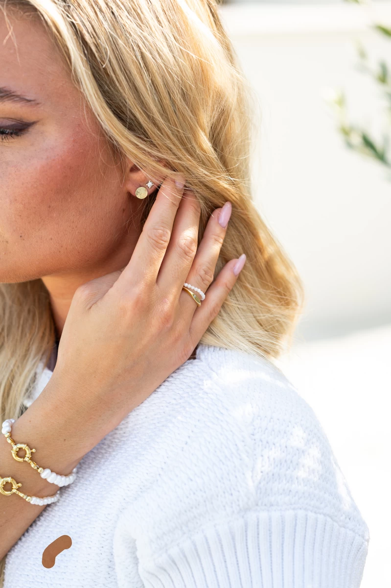 Uhani Quintessa Circle iz roza zlata 14K