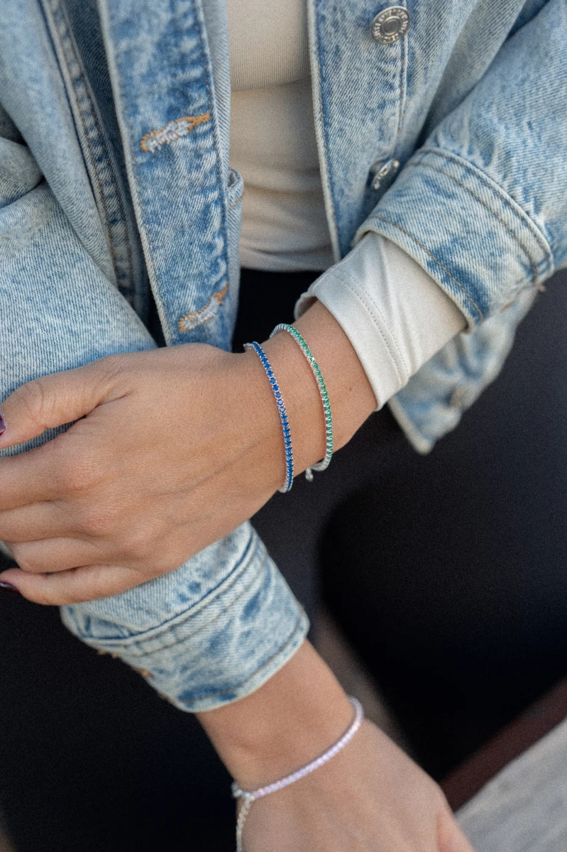 ZILIA Tennis Glow Blue Srebro 925 Zapestnica