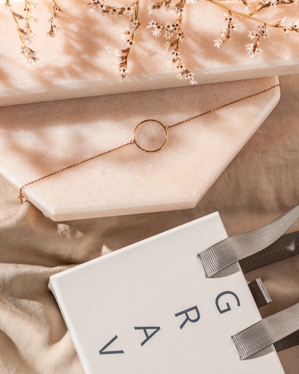 ZILIA Contour Circle Zlato 14K Zapestnica