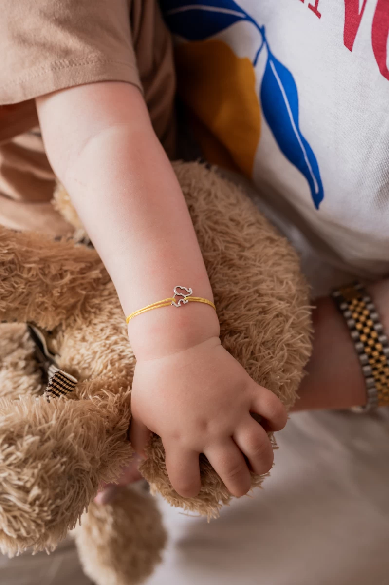 ZILIA Elephant Contour Baby Zlato 14K Thread Zapestnica