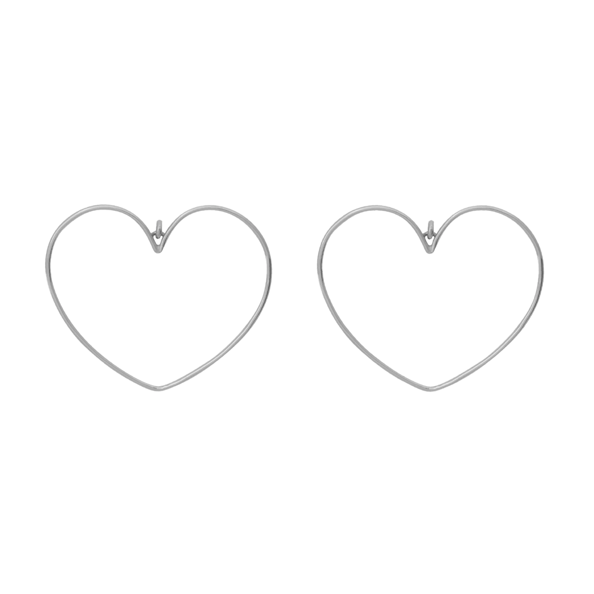 Veliki srebrni uhani v obliki srca