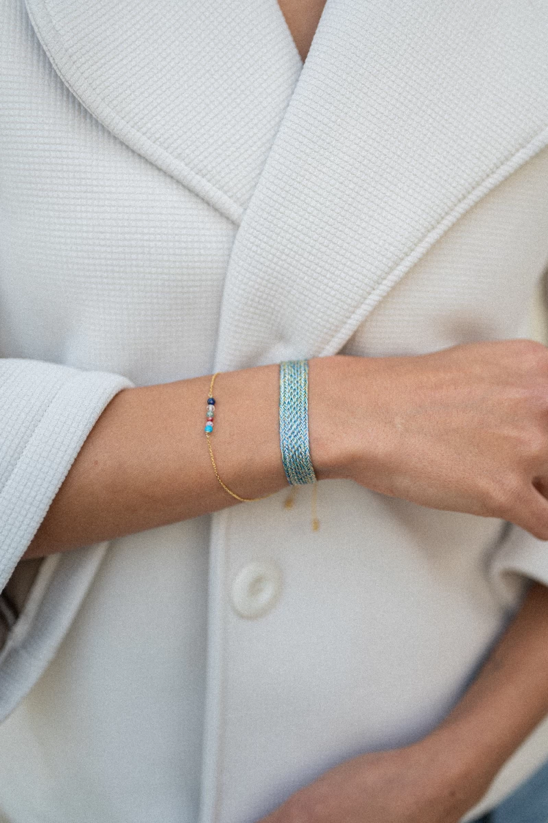 Zapestnica 7 čaker iz 14K roza zlata