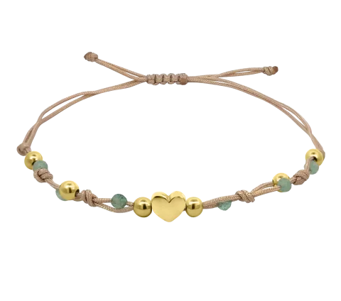 ZILIA Macrame Zlato Heart Srebro 925 Zapestnica