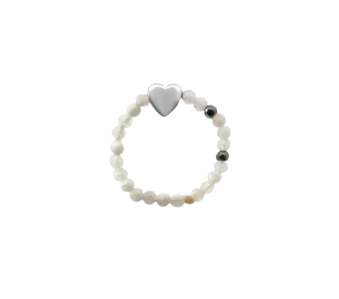 ZILIA Moonstone Heart Mineral Prstan