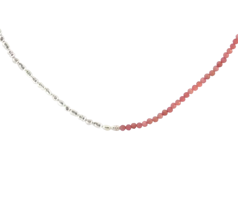 ZILIA Pink Opal Biser Srebro 925 Ogrlica