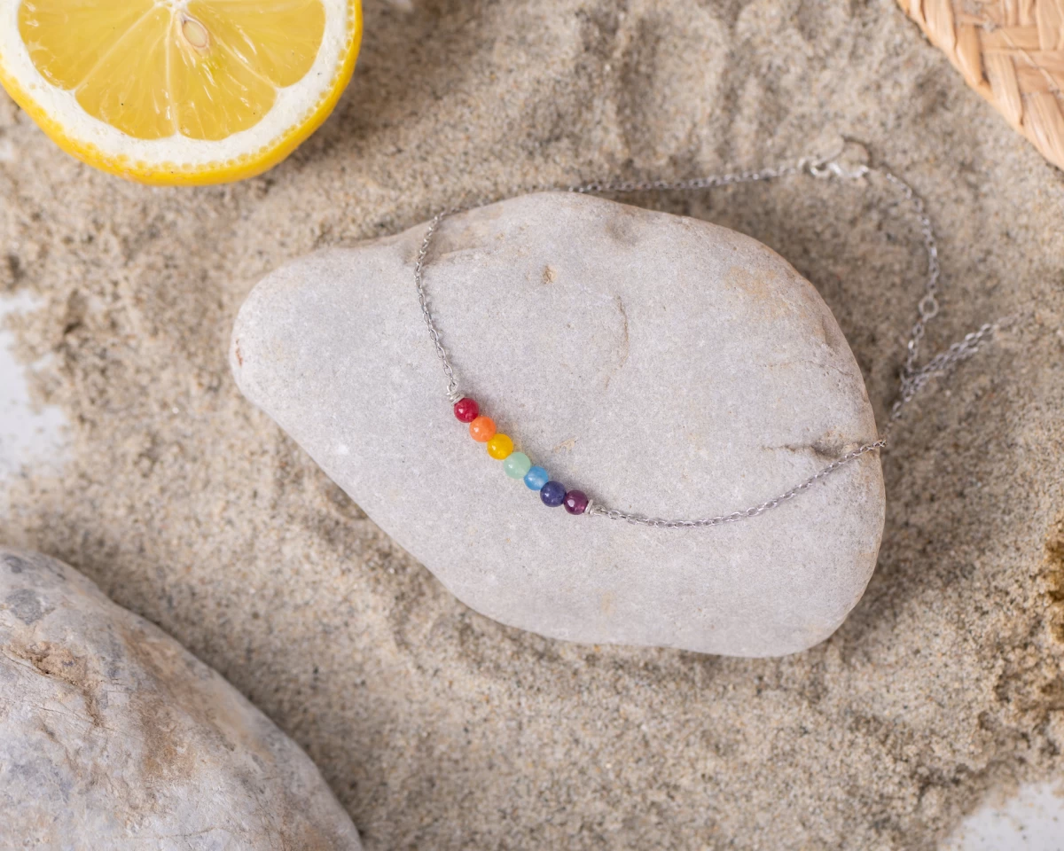 Zapestnica 7 čaker iz 14K roza zlata