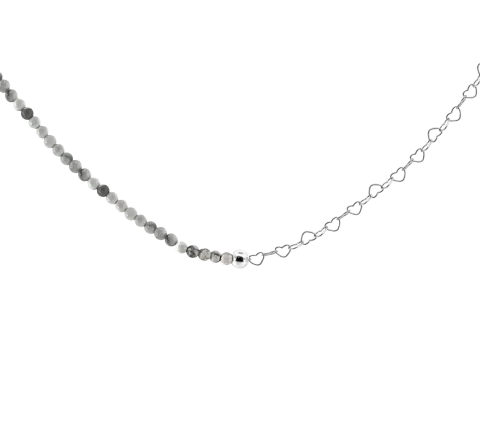 ZILIA Saona Heart Howlite Srebro 925 Ogrlica