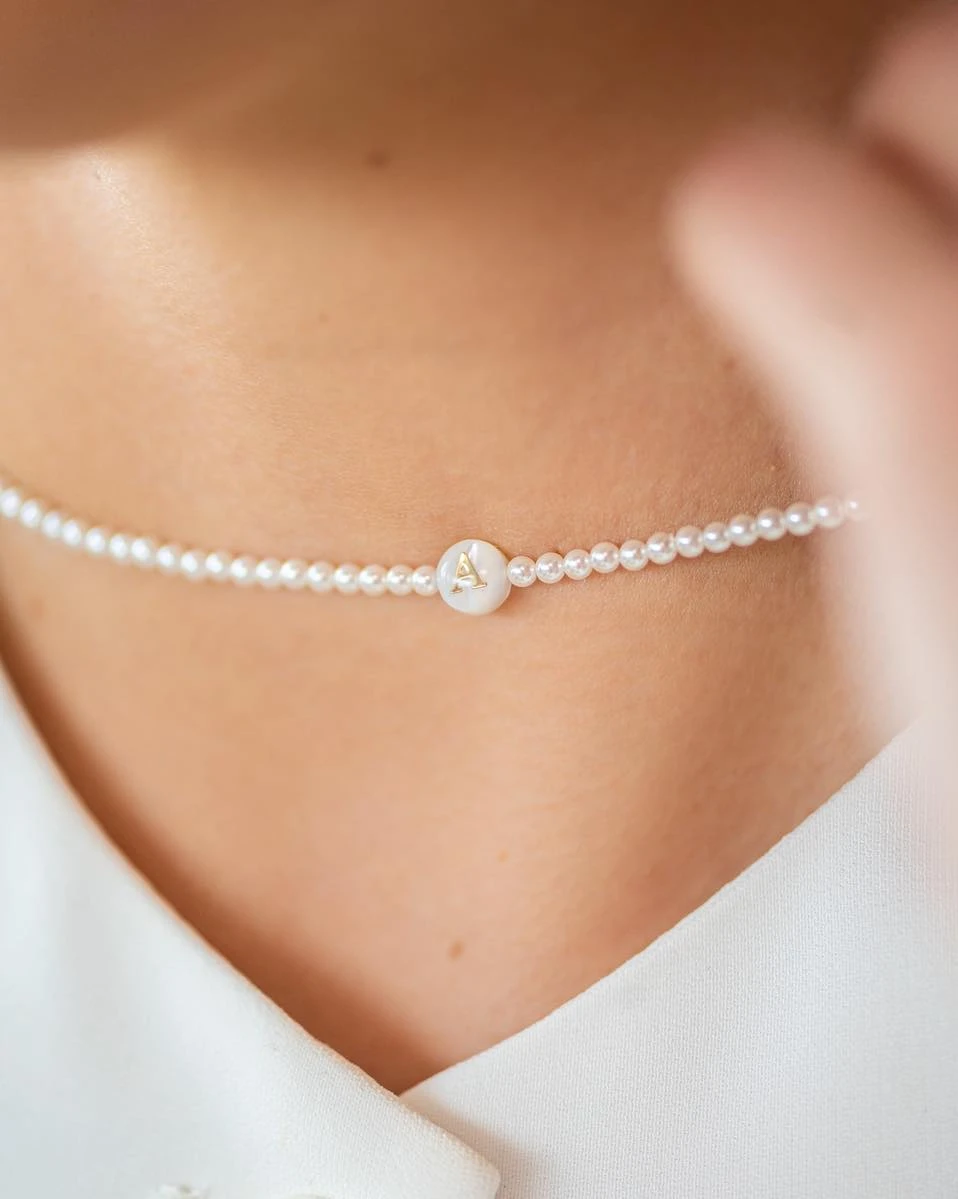 ZILIA Biser Letter ABC Srebro 925 Ogrlica