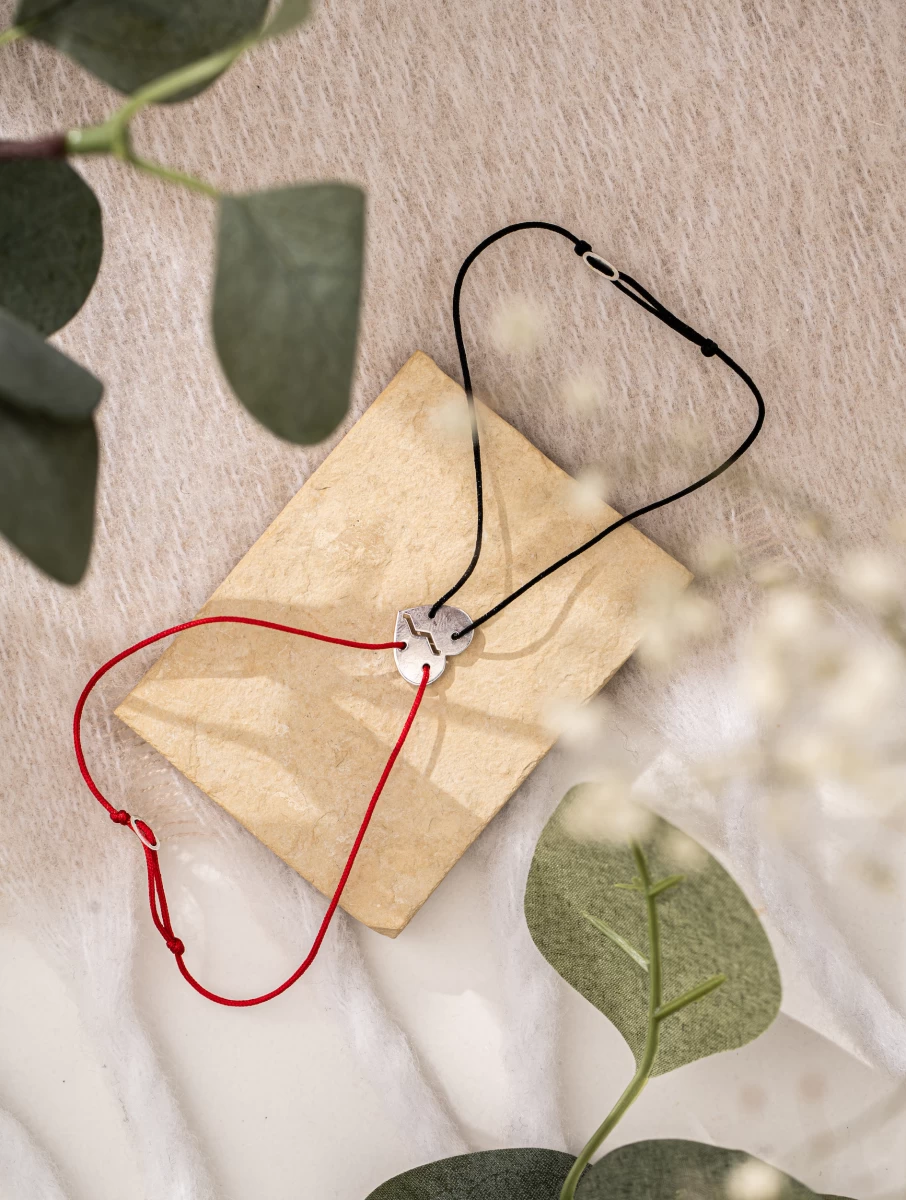 Srebrna ljubezenska zapestnica za pare