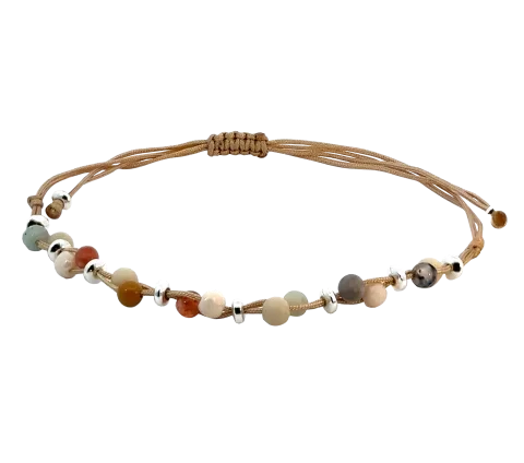 ZILIA Macrame Earth Srebro 925 Nožna zapestnica