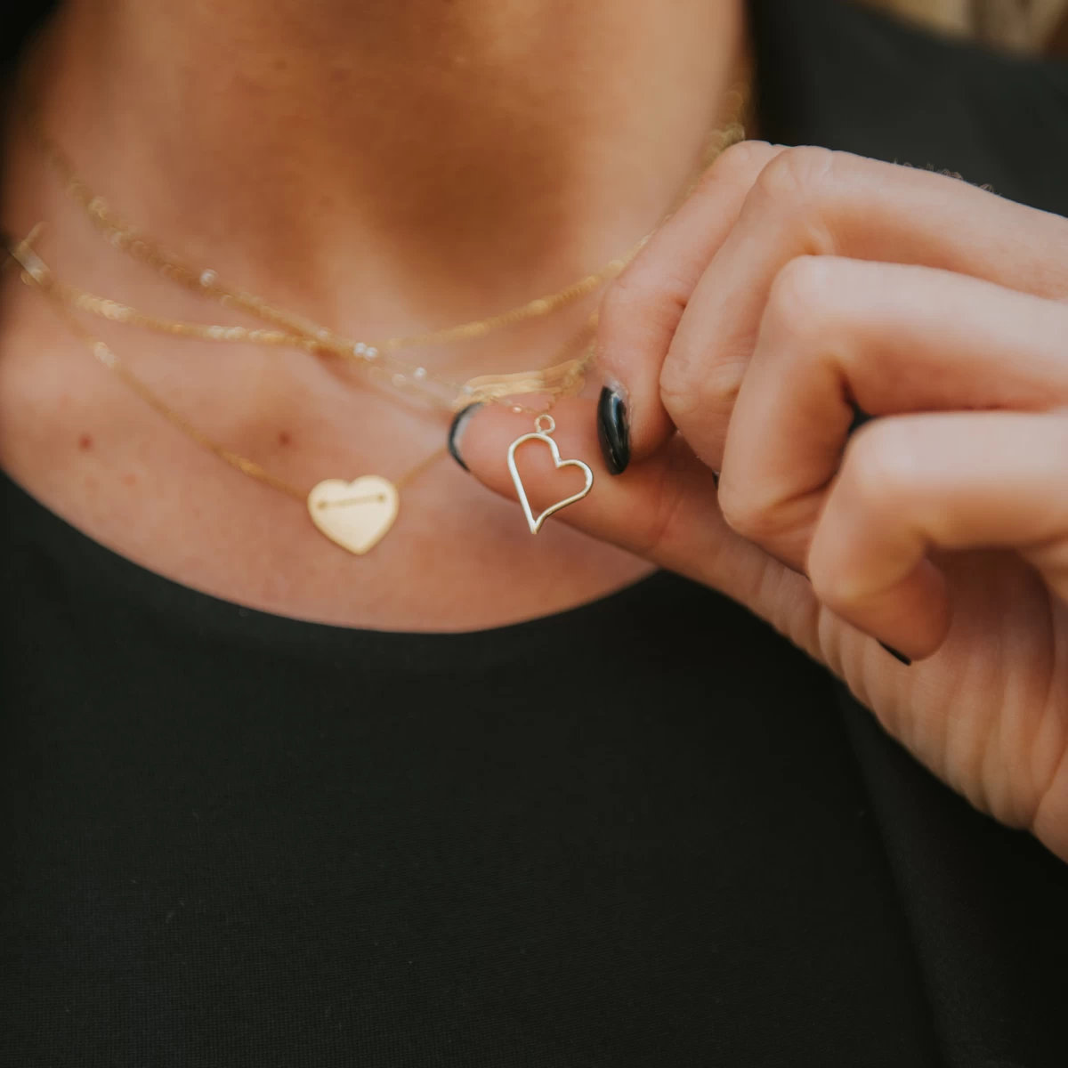 Srebrna ogrlica Belle Contour Heart