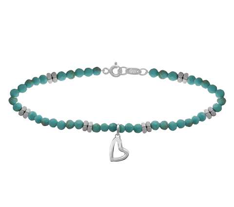 ZILIA Bora Heart Srebro 925 Nožna zapestnica