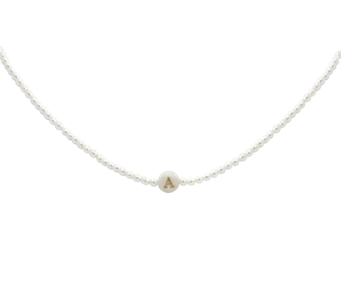 ZILIA Biser Letter ABC Srebro 925 Ogrlica
