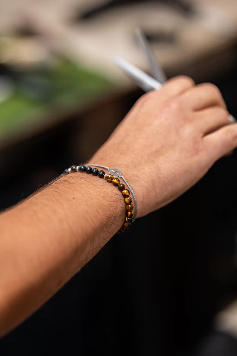 ZILIA Tigers Eye Men 2 Srebro 925 Zapestnica