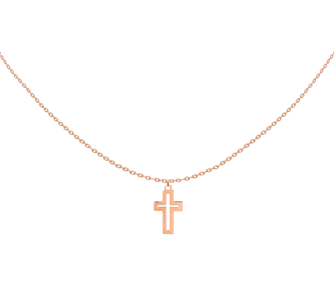 ZILIA Cross Contour Zlato 14K Ogrlica