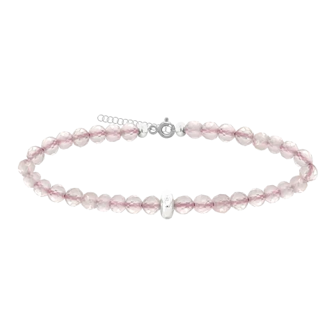 ZILIA Gemstone Rose Quartz Srebro 925 Mineral Zapestnica