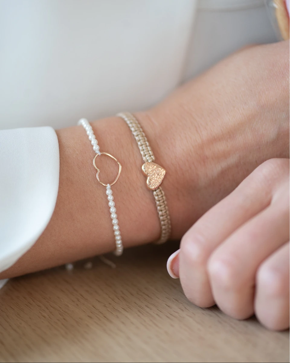 ZILIA Macrame Heart Srebro 925 Zapestnica