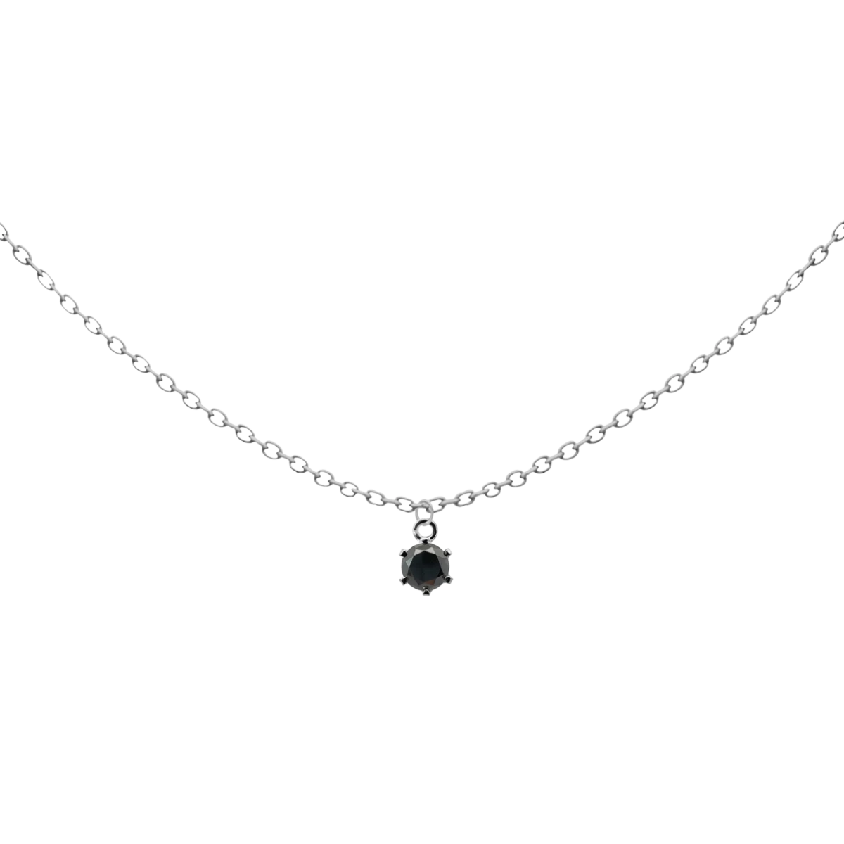 Ogrlica iz srebra 925 z obeskom iz črnega diamanta