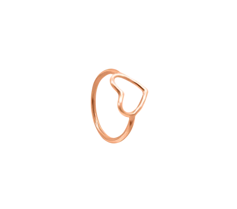 ZILIA Heart Contour Zlato 14K Midi Prstan