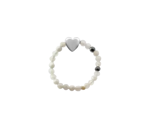 ZILIA Moonstone Heart Mineral Prstan