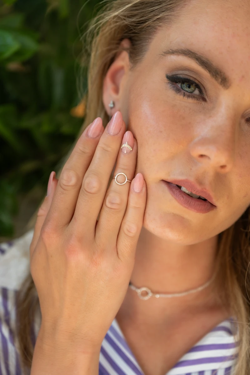 Midi prstan Contour Circle iz srebra 925