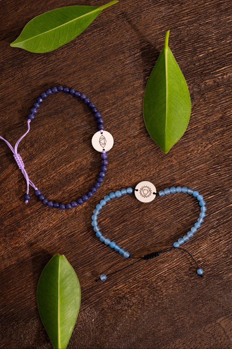 Makrame zapestnica iz roza zlata 14K za grleno čakro