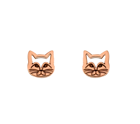 ZILIA Cat Contour Zlato 14K Uhani