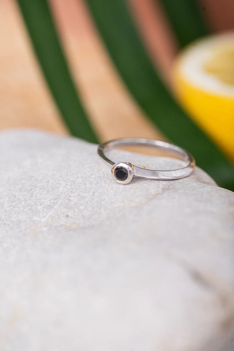 ZILIA Dark Diamond Button Zlato 14K Prstan