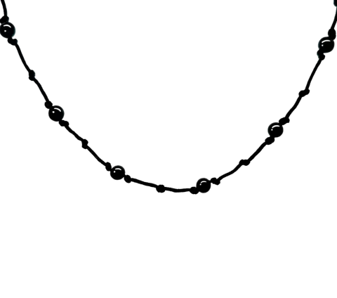 ZILIA Twist Onyx Srebro 925 Thread Ogrlica