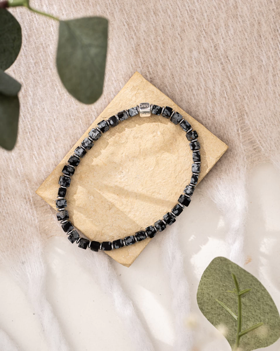 ZILIA Men Force Obsidian Srebro 925 Zapestnica