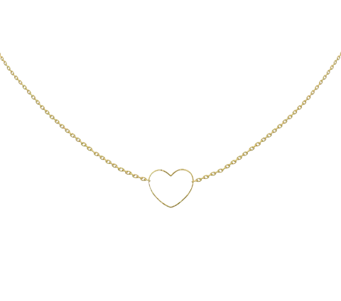 ZILIA Quintessa Big Heart Contour Zlato 14K Ogrlica