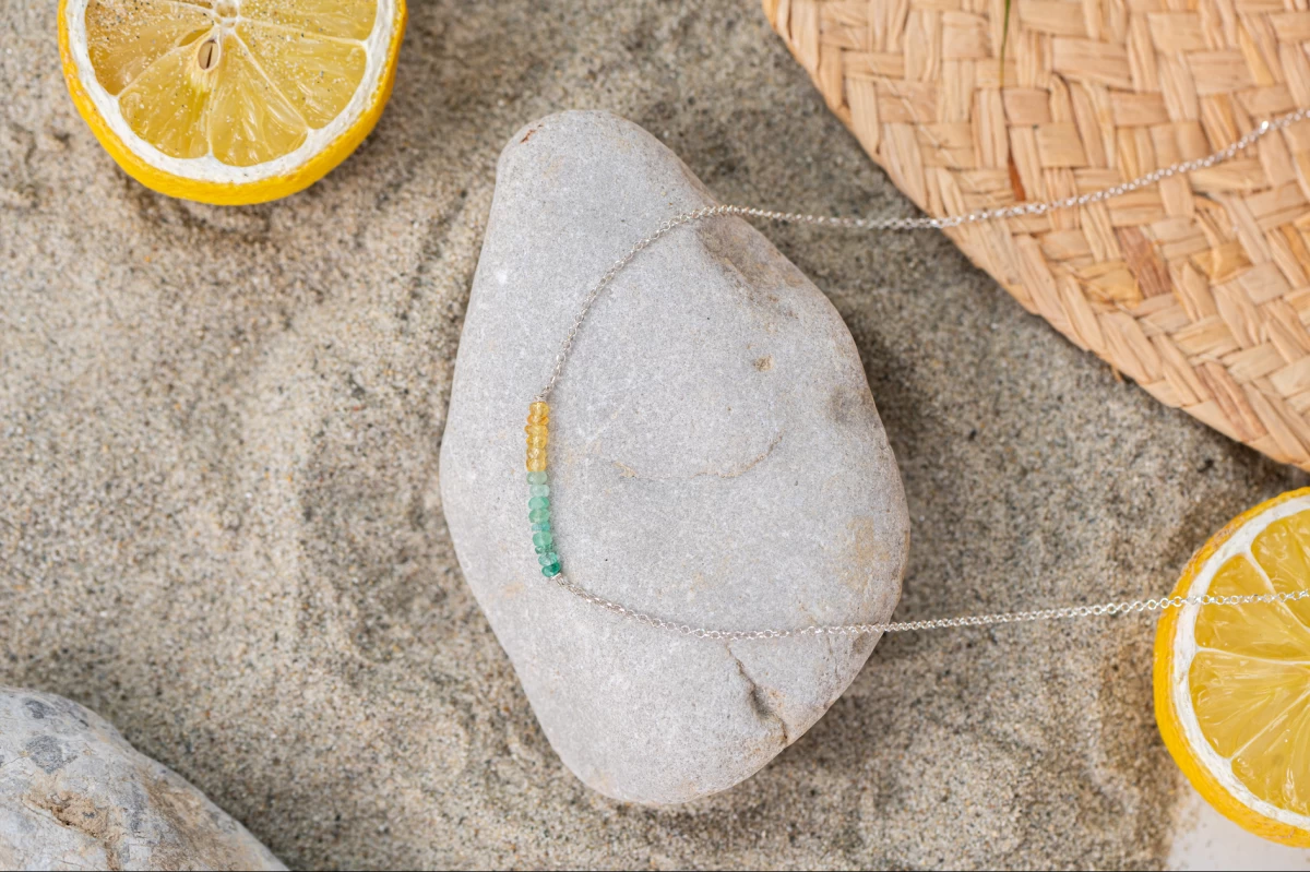 ZILIA Rayfield Sapphire Emerald Zlato 14K Ogrlica