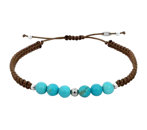 ZILIA Macrame Turquoise Srebro 925 Zapestnica