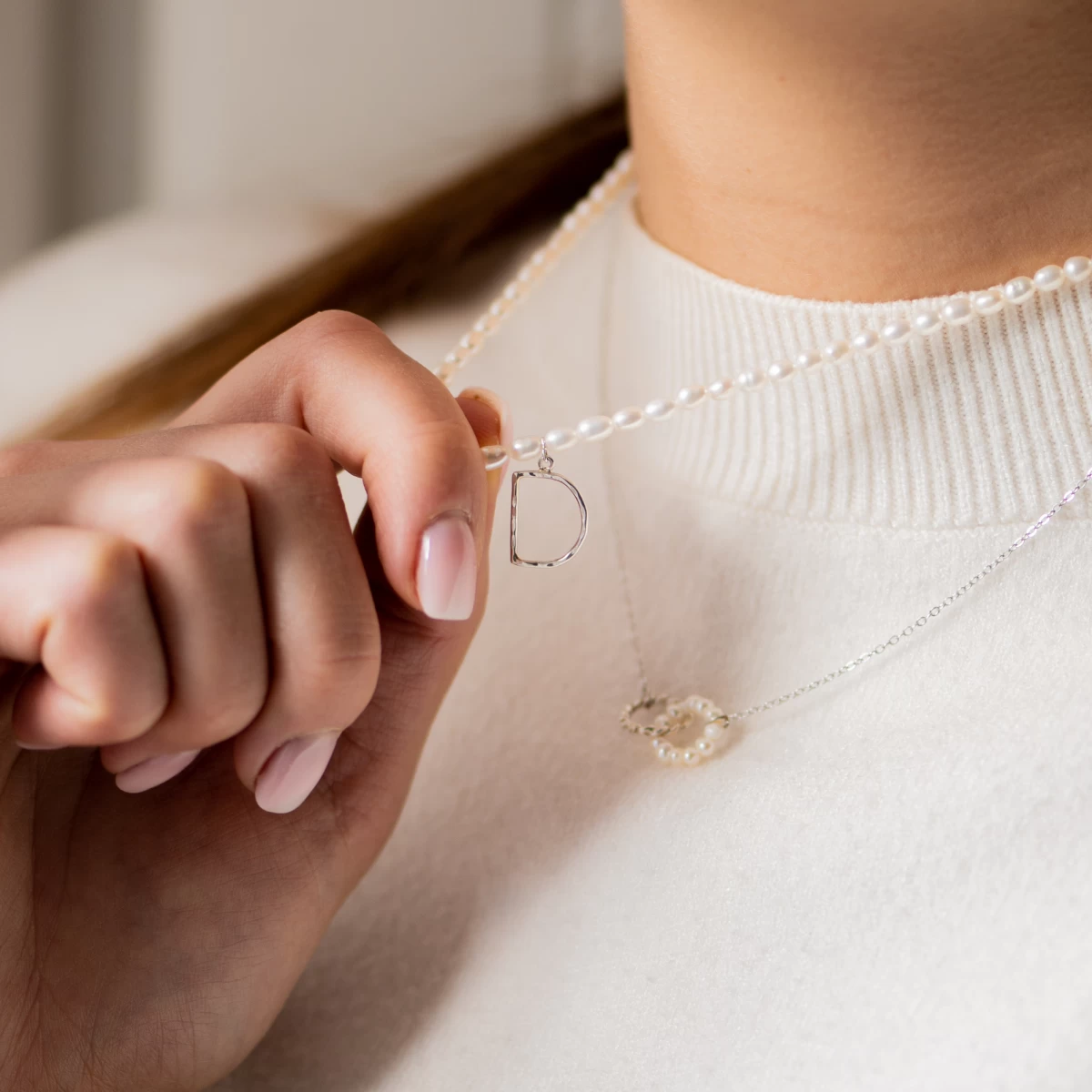 ZILIA Biser Hoop Zlato 14K Ogrlica