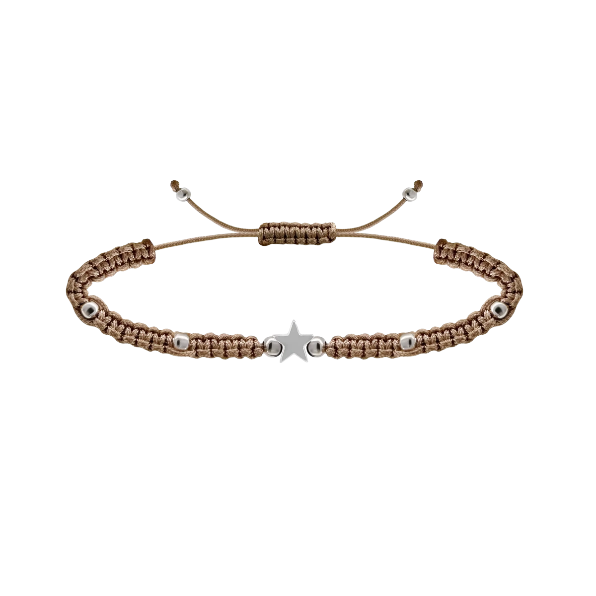 Makrame zapestnica Zvezda iz srebra 925