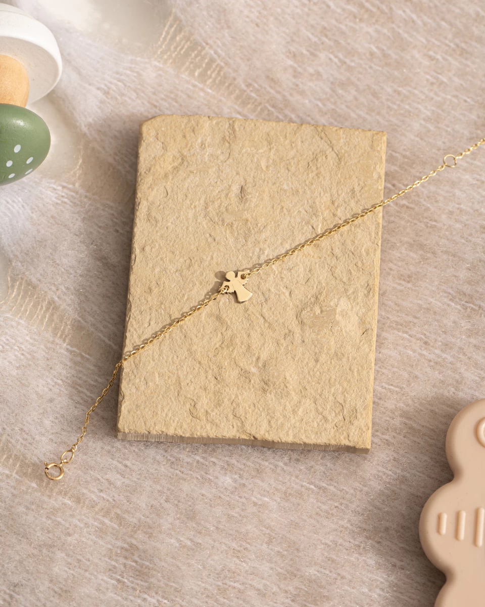 Angel Baby zapestnica iz roza zlata 14K