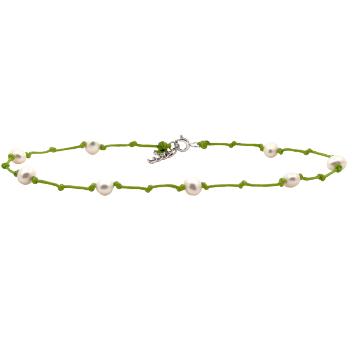 Krogličasta vozlana gleženjska verižica iz srebra 925