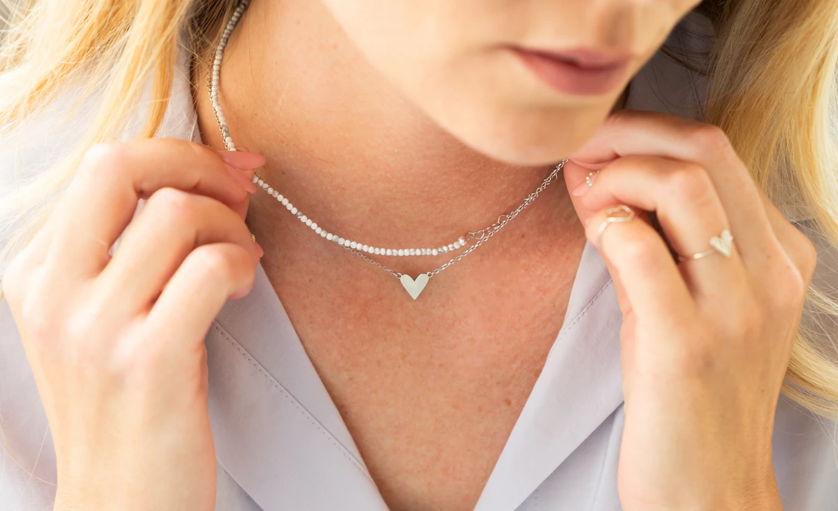 ZILIA Saona Heart Howlite Srebro 925 Ogrlica