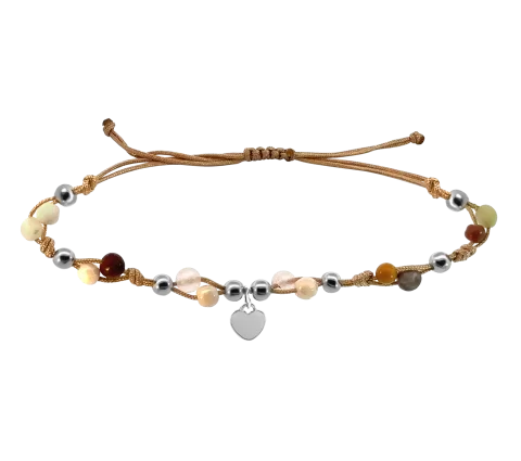 ZILIA Macrame Earth Love Srebro 925 Nožna zapestnica