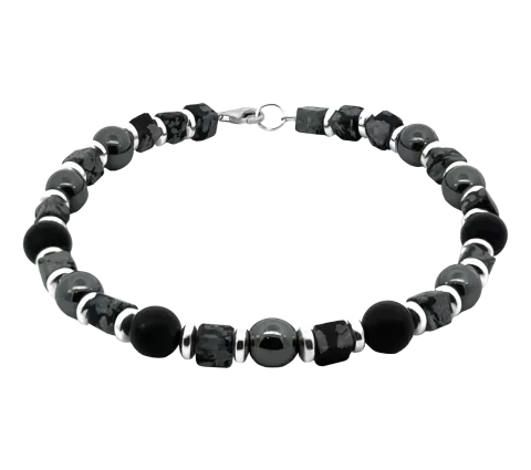 ZILIA Men Shadow Srebro 925 Mineral Zapestnica
