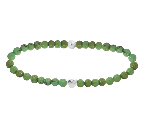 ZILIA Gemstone Calcite Heart Srebro 925 Mineral Zapestnica